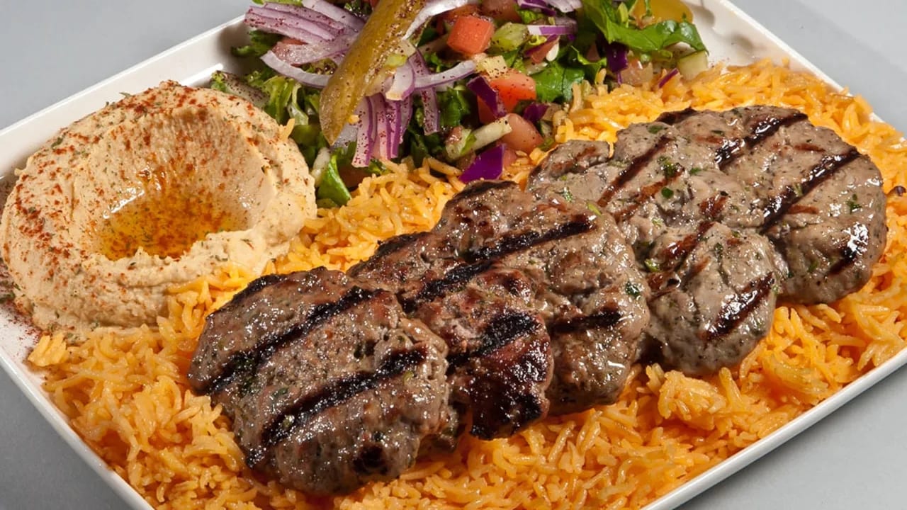 Beef Kefta Kebab Entree.